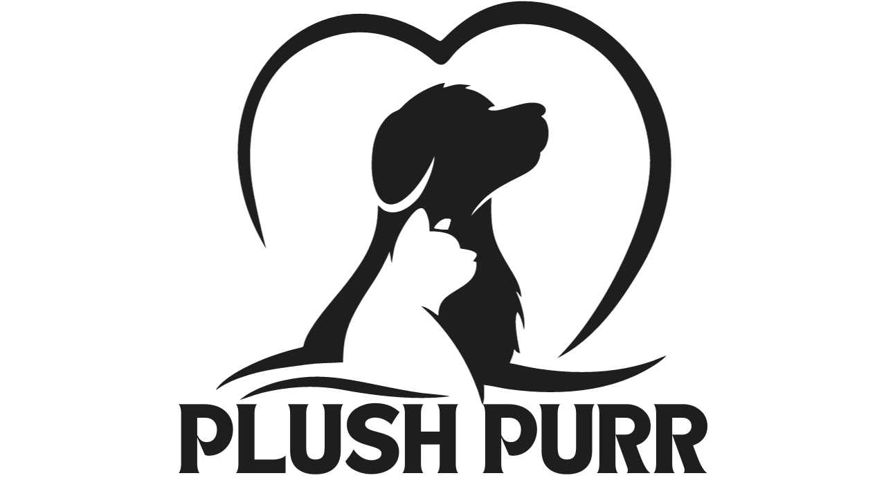 Plush Purr™ | Black and White Vintage Logo